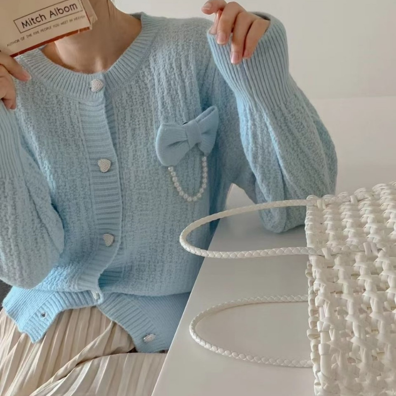 Solid Color Sweater Jacket Women Loose Autumn 2022 New Korean Edition Fashion Casual Soft Waxy Knit Cardigan Top alx