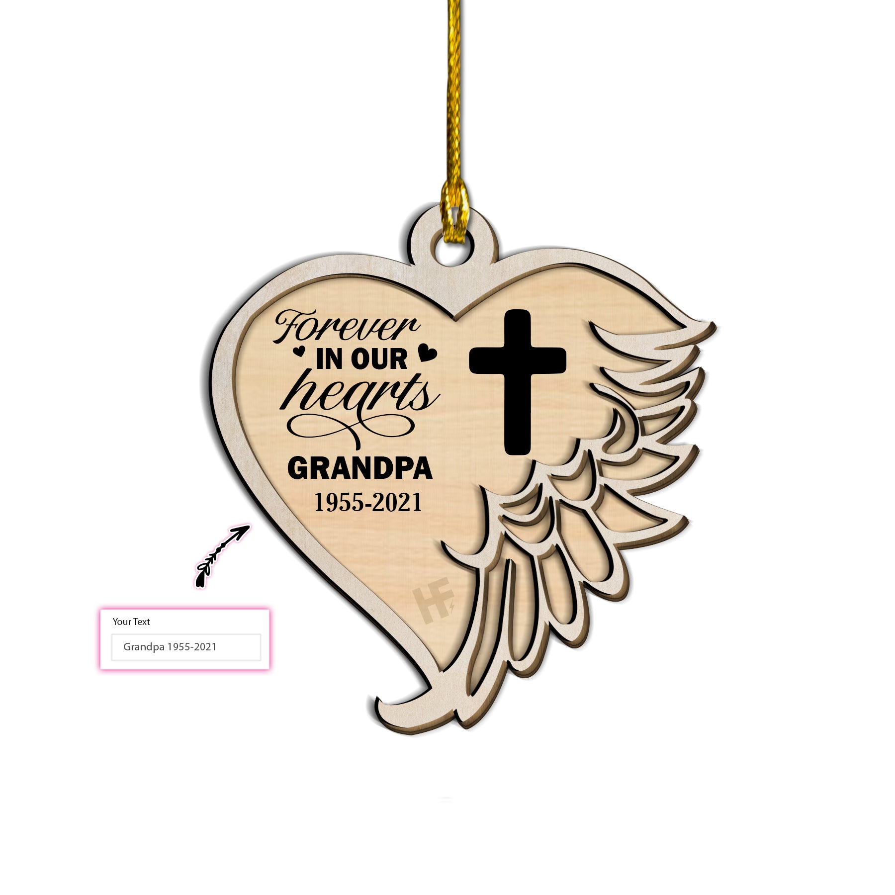 Wooden Memorial Custom Layered Wood Ornament, Family Wood Ornament Set For Christmas Holiday, Christmas Decoration Idea