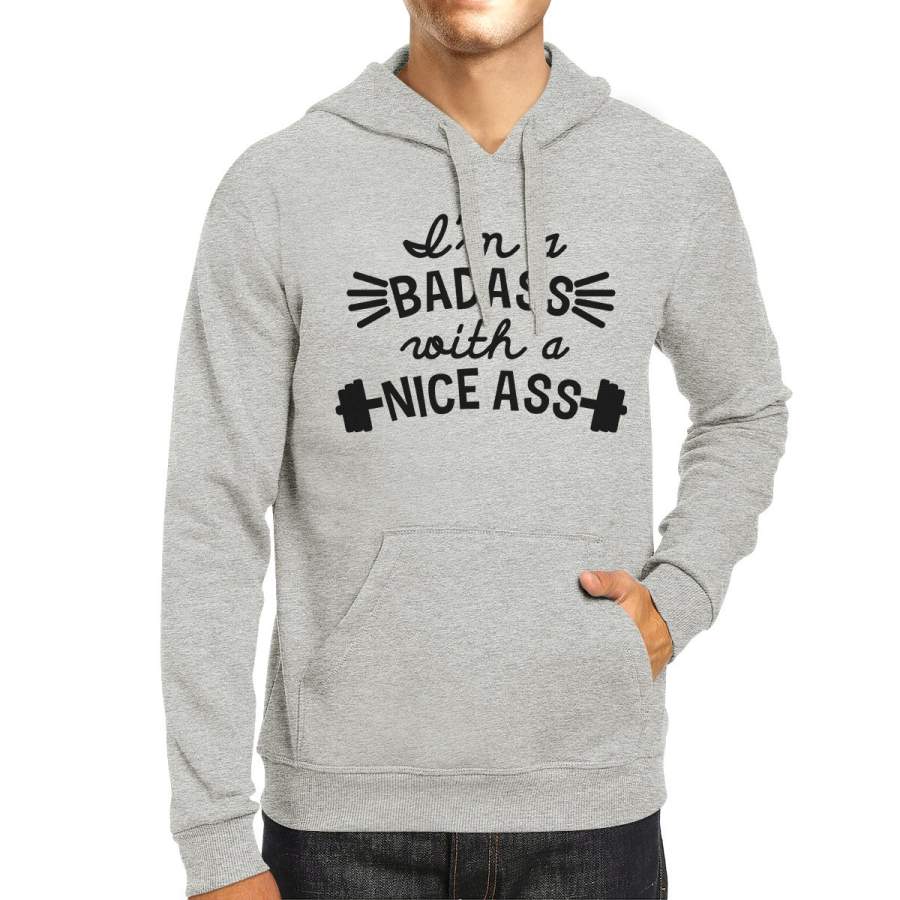 Bad Nice Ass Unisex Pullover Hoodie Cute Work Out Hooded Sweatshirt