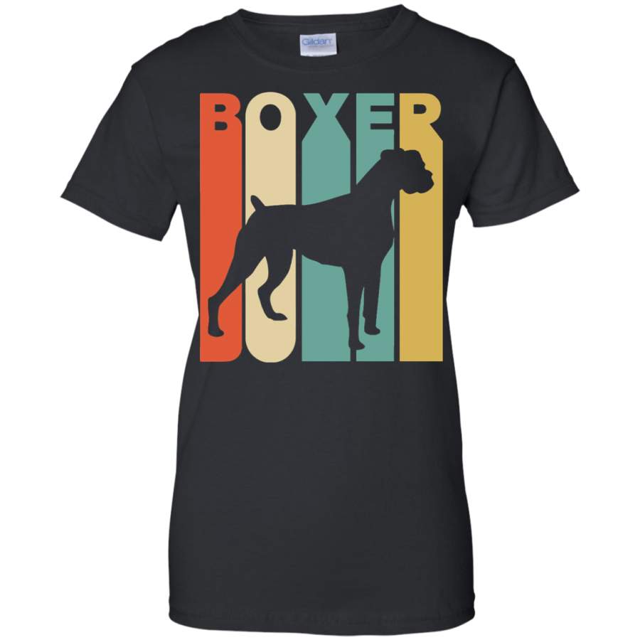 Vintage Style Boxer Silhouette Dog Owner Ladies T-Shirt – Teeever.com