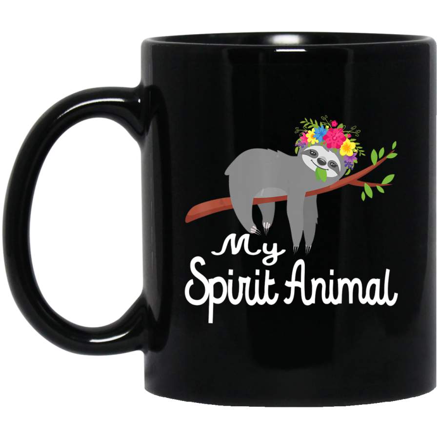 Sloth My Spirit Animal Is A Sloth Funny  Coffee Mug