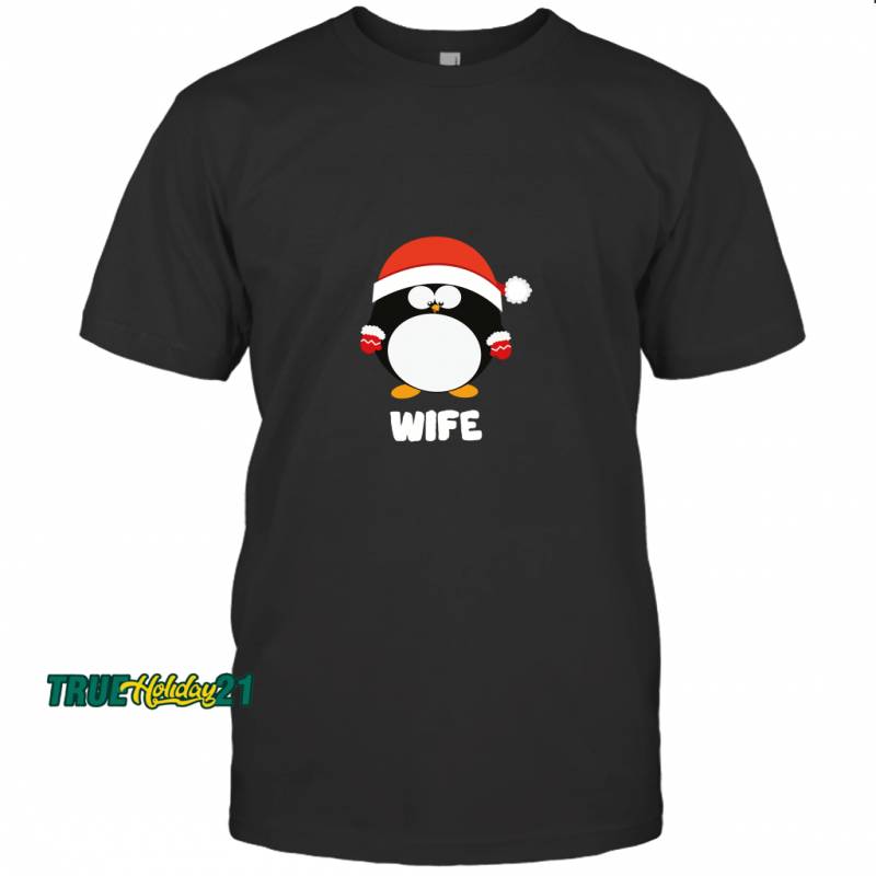 Santa Wife Penguin Christmas Family Matching Costume Gift T-Shirt