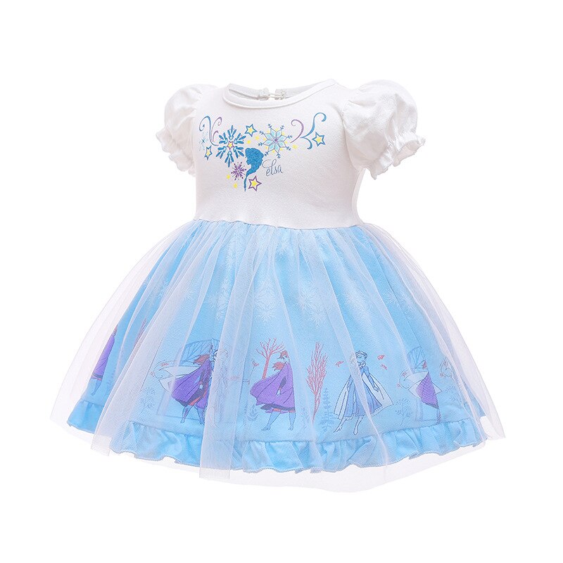 Baby Girl Dresses Party Fancy TUTU Dress Elsa Anna Tris Mermaid Belle Dress Girl Quality Costumes Daily Wear Dress 100-140 alx