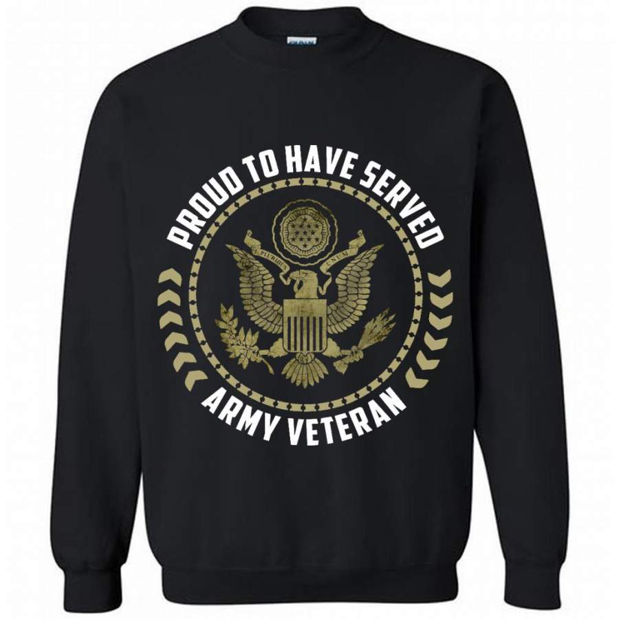 Proud To Have Served Army Veteran B – Gildan Crewneck Sweatshirt