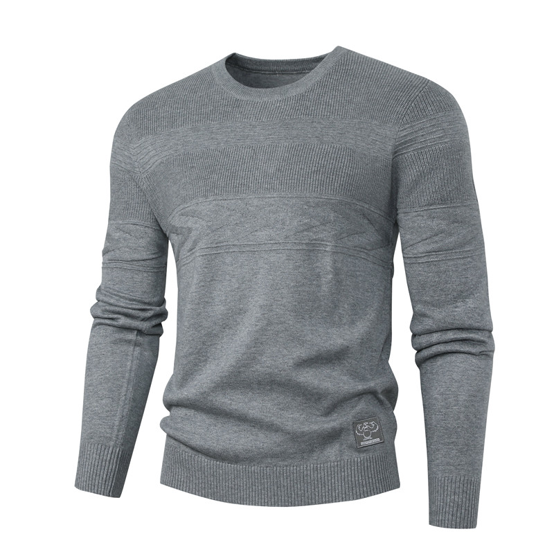 Autumn Sweaters Men Pullover Fashion O-Neck Slim Sweater Knitwear Jumper Man Male Jersey Top Boy Sweatshirt Tees Grey Black alx