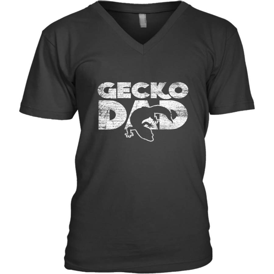 Vintage Gecko Dad  Animal Daddy Fathers Day Gecko Men’s V-Neck