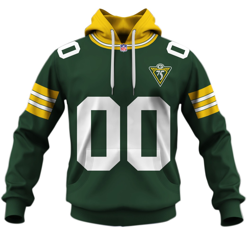 Personalized 1993 1994 Green Bay Packers 75Th Anniversary Jersey Personalize Hoodie