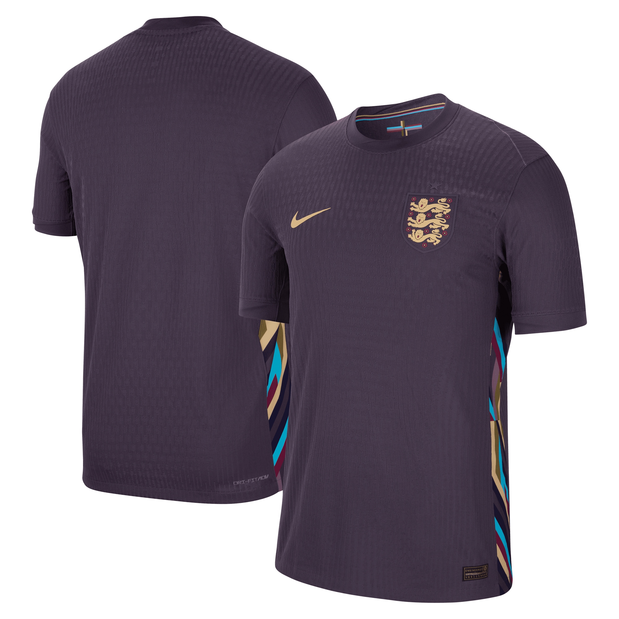 England National Team 2024 Away Authentic Blank Jersey – Purple