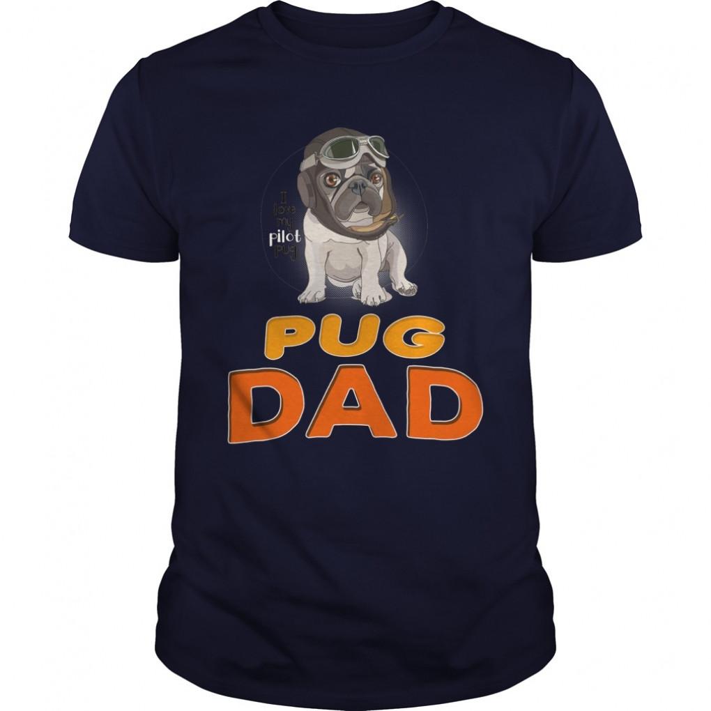 Puppy Pug In A Leather Pilot Mom Guys Tee 861726965