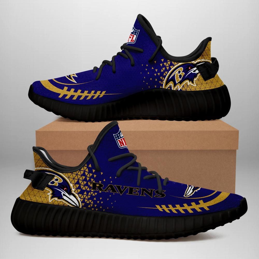 Baltimore Ravens Unisex Sneaker Football Custom Shoes Baltimore Ravens Yeezy Boost 350