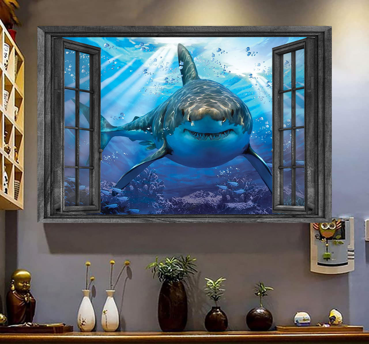 Sharks 3D Wall Art Painting Art Sea Animals Home Decoration Gift Idea Easter Gift Father Day Mother Day