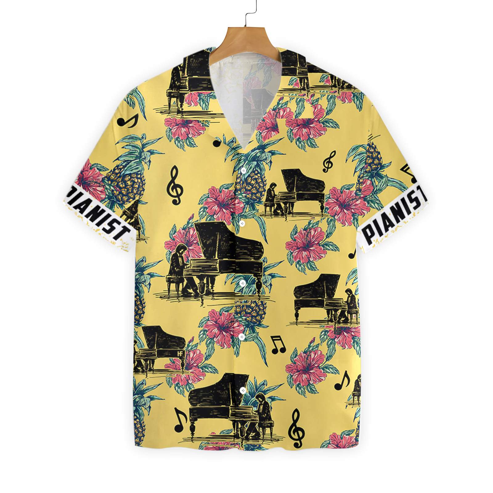 Pianist Pineapple Seamless Pattern 1512 Custom Hawaii Shirt Ha55196