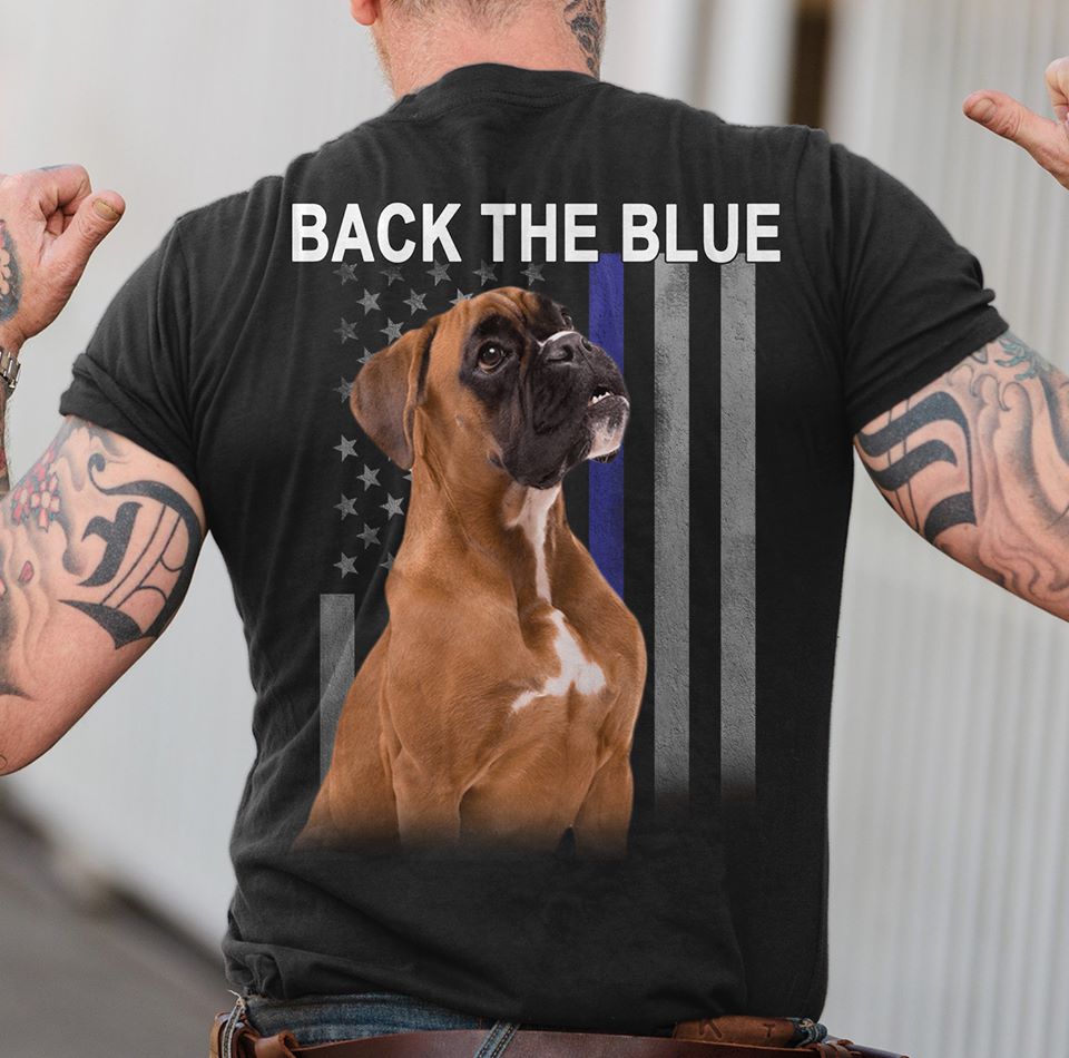 American Flag Dog Back The Blue Standard Men T-shirt