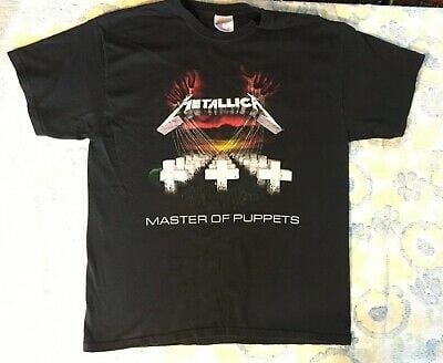 Vintage Metallica Master Of Puppets T Shirt Black  L Rock Metal (10) 2103