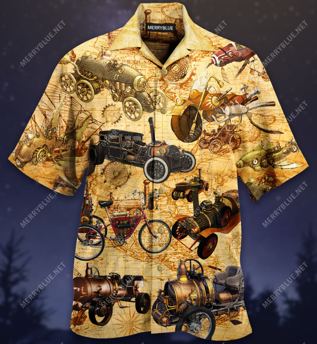 Steampunk Vehicles Around The World Unisex Hawaii Shirt Ha30970