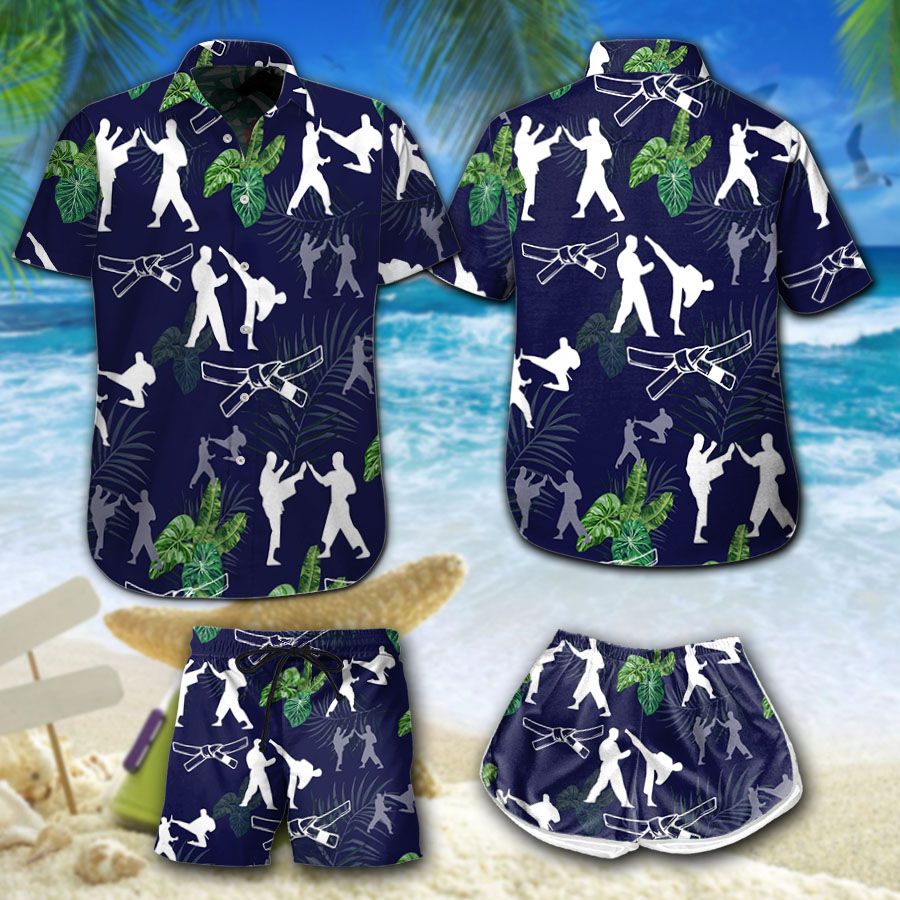 Tropical Leaves Karate Hawaii Shirt Summer Holiday Ha61355