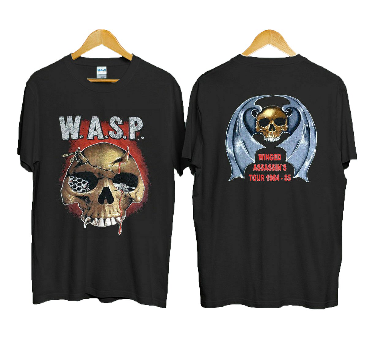 Vtg 1984-85 WASP Metal Rock Concert T-Shirt