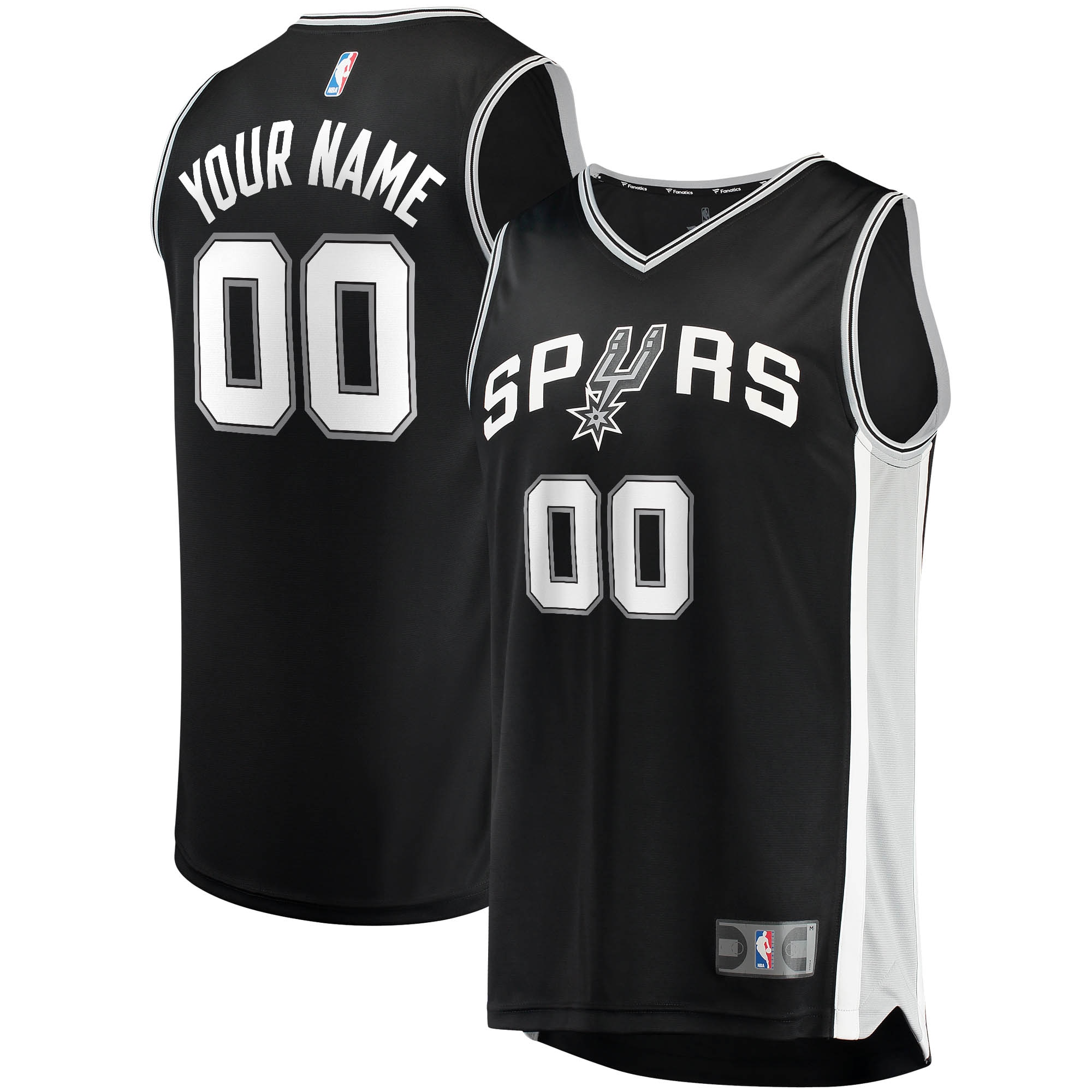 San Antonio Spurs Branded Fast Break Custom Replica Jersey Black – Icon Edition