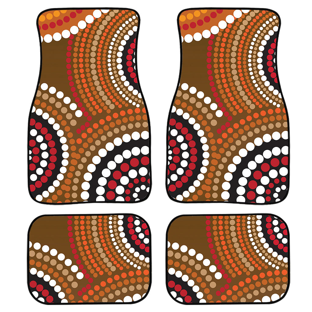 Australian Aboriginal Dot Print Front And Back Car Floor Mats, Front Car Mat