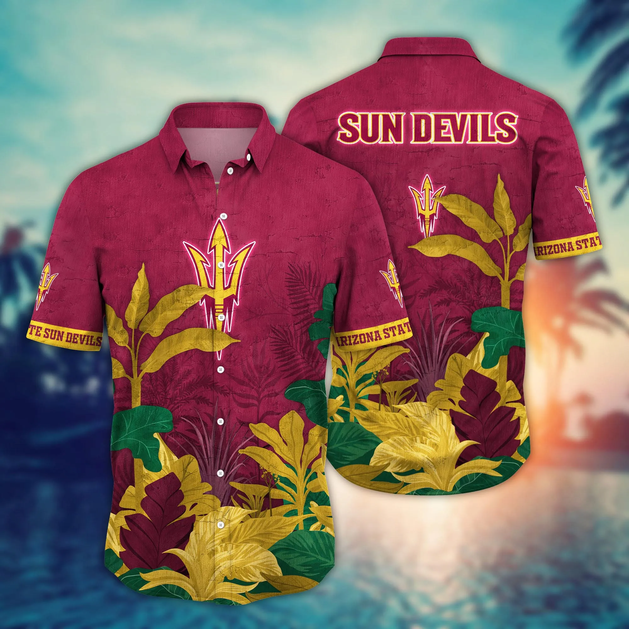 Arizona State Sun Devils NCCA Hawaiian Shirt Leisure Aloha Shirt