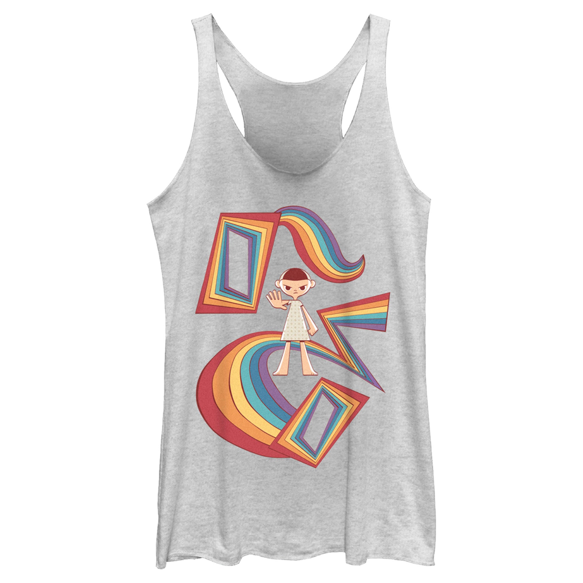 Women’S Stranger Things Eleven Rainbow Cartoon Dream Racerback Tank Top