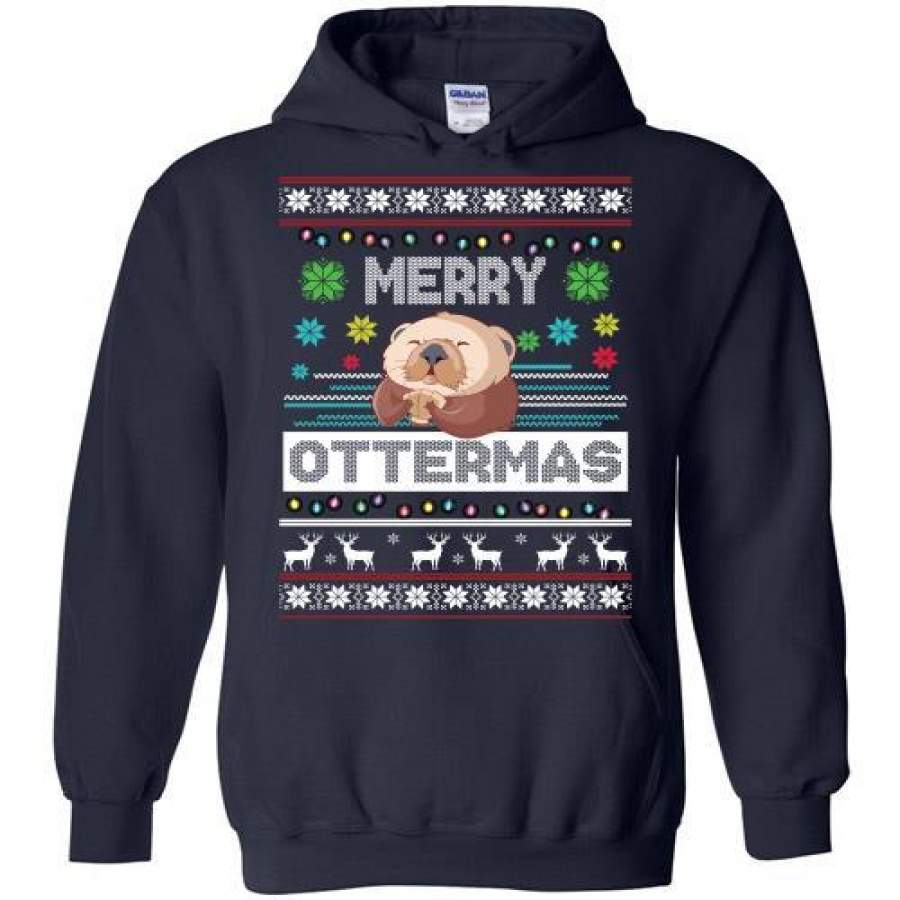 Merry Ottermas Christmas Otter Christmas Hoodie
