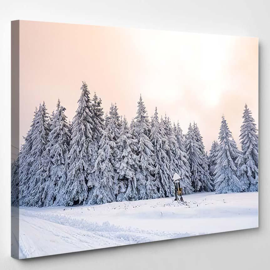 Colorful Winter Morning Mountains Sunrise February – Christmas Canvas Art Wall Decor Christmas Gift Ideas