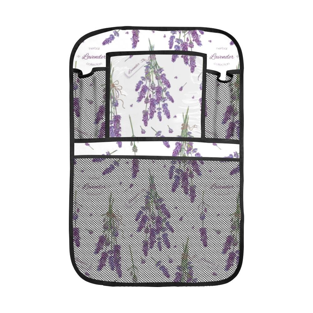 Lavender Flower Design Pattern Car Seat Back Organizer