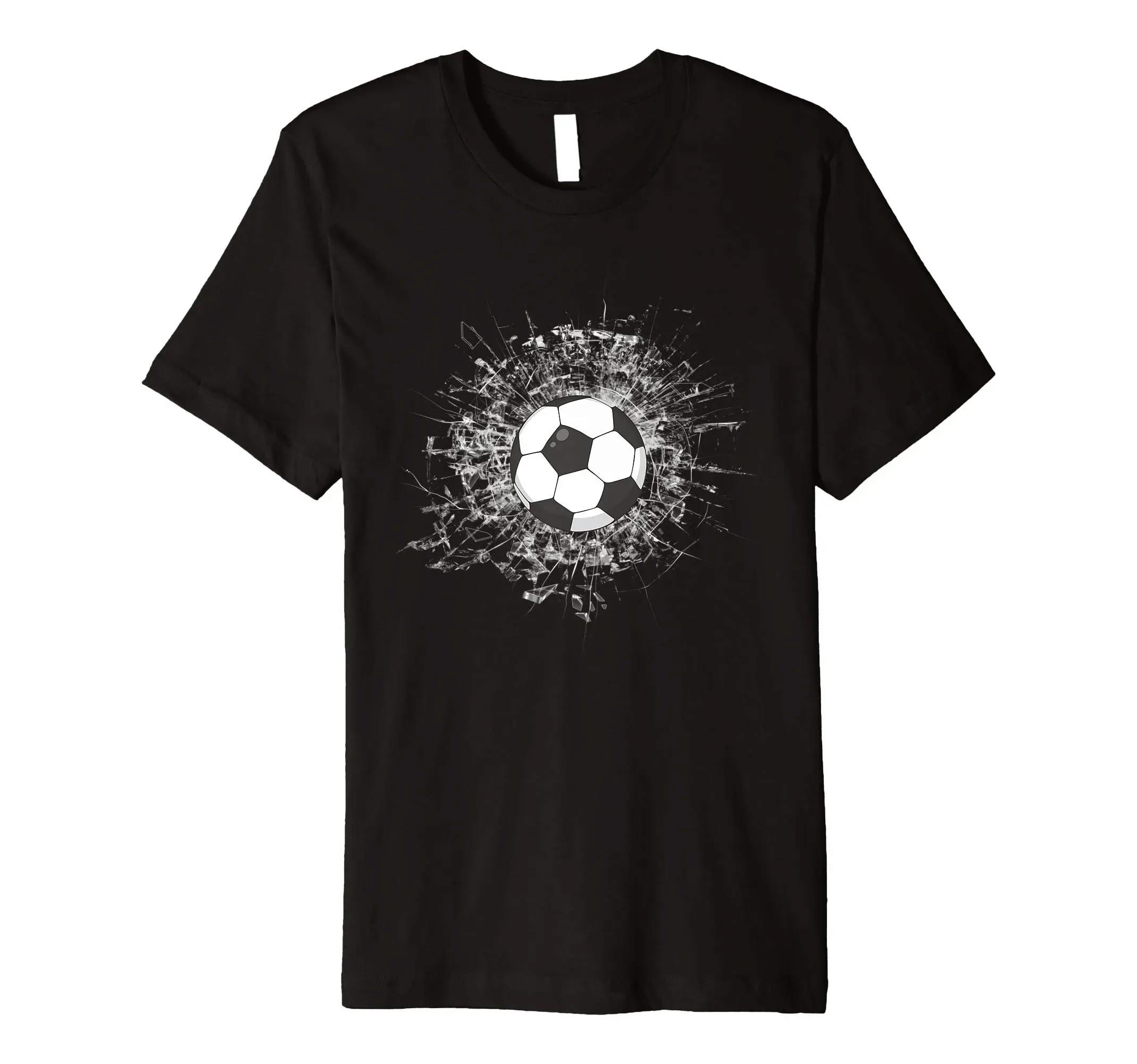 Soccer Ball Destroying Glass Fun Tshirt Boys Girls Kids