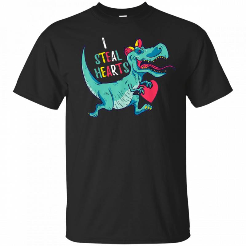 Valentines Day Dinosaur I Steal Hearts T-shirt