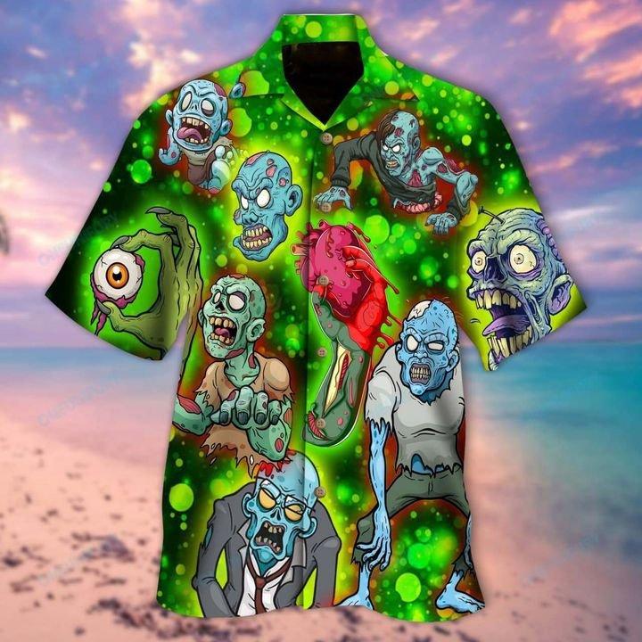 Zombies Eat Brains Hawaiian Shirt | Unisex | Adult | Hw6221