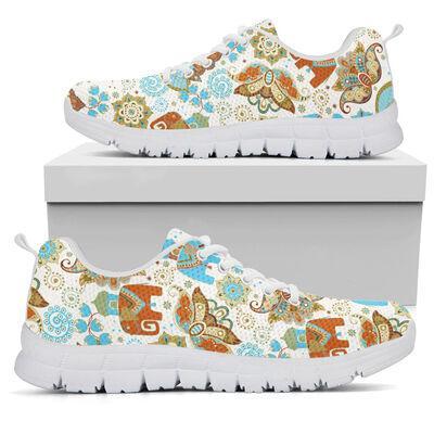 Bohemain Elephant Petal Sneakers, Sneaker Personalized Shoes Custom Name, Text For Women, Men