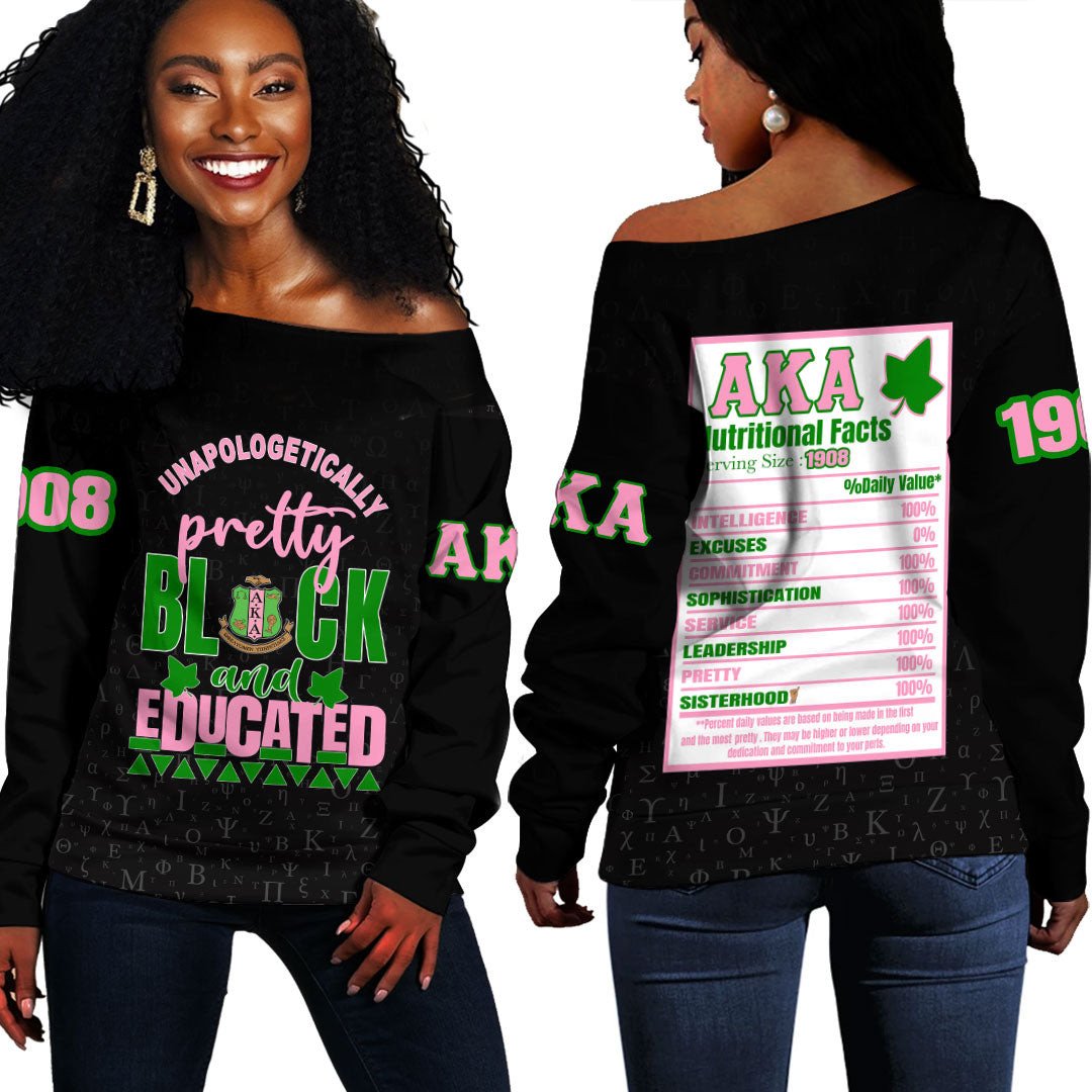 Wonder Print Shop Clothing – Alpha Kappa Alpha Off Shoulder Sweaters