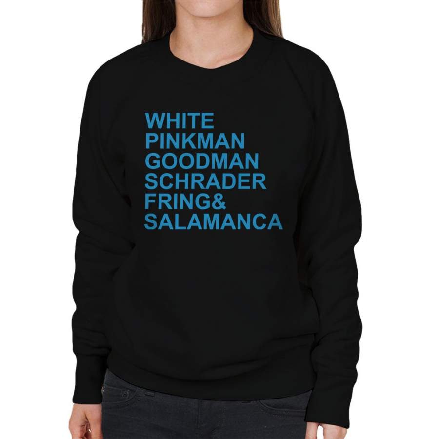 Breaking Bad Character List Women’s Sweatshirt