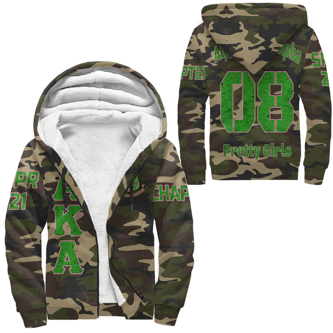 (Custom) Africa Zone Hoodie – Alpha Kappa Alpha Camouflage Sherpa Hoodies A31