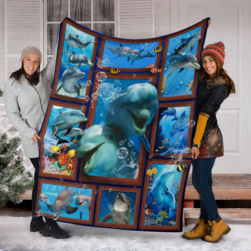 Dolphin King Of Ocean Fleece Blanket Print 3D, Unisex, Kid, Adult