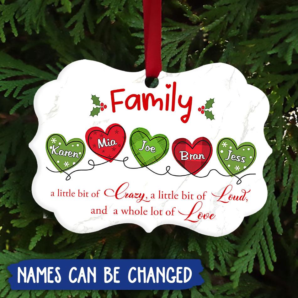 Personalized Family A Whole Lot Of Love Family Christmas Aluminium Ornament Ddl14Oct21Sh1