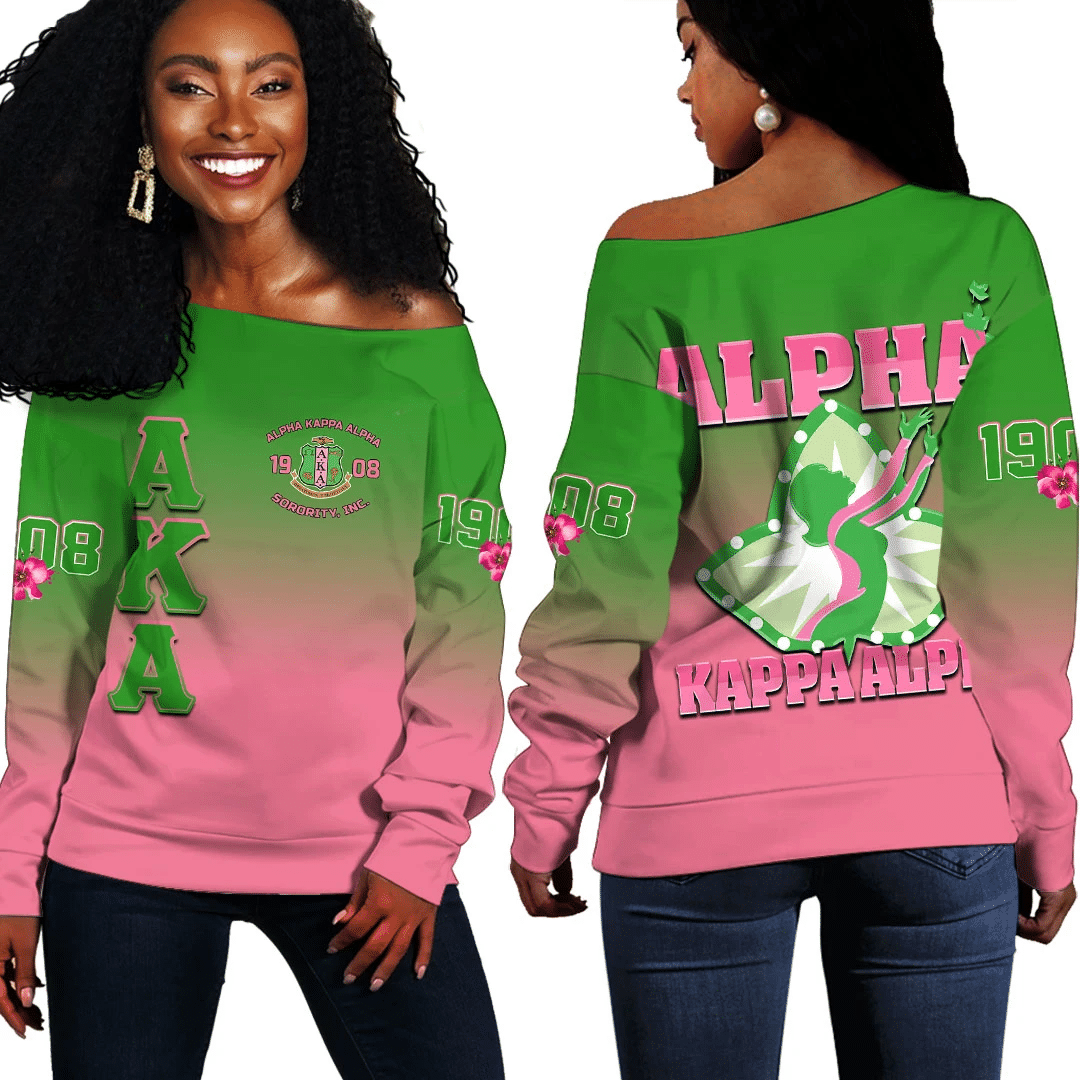 Africa Zone Sweatshirt – Alpha Kappa Alpha Gradient Off Shoulder Sweaters A31