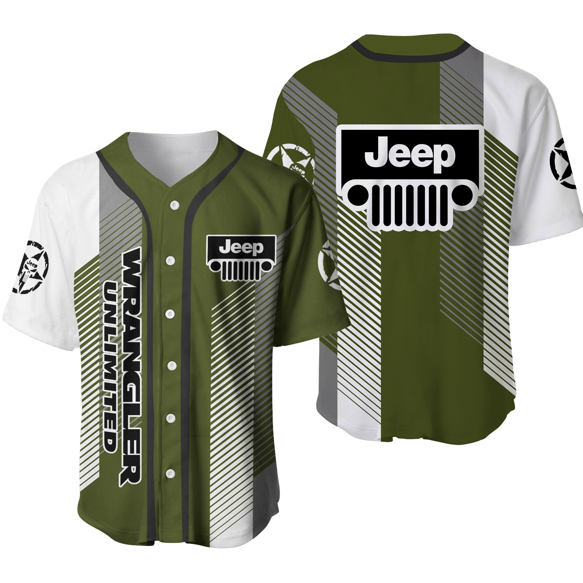3D Printed Jeep Wrangler Dvt-Hl Men’S Round Collar T-Shirt Ver 1 (Green Army)