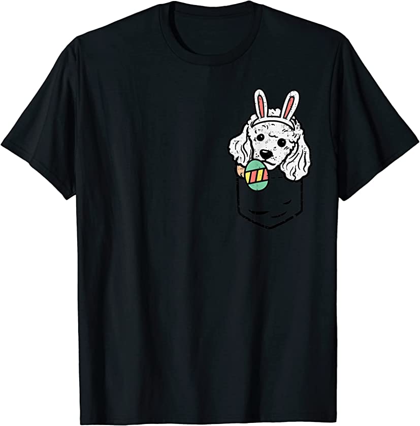 Pocket Easter Poodle Bunny Dog Lover Owner Men Women Kids T-Shirt