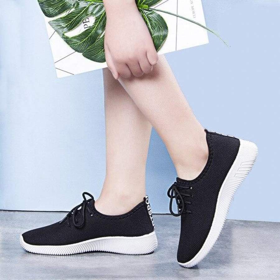 Women Fashion Sneakers Vulcanize Shoes Lace-up Low-cut Breathable