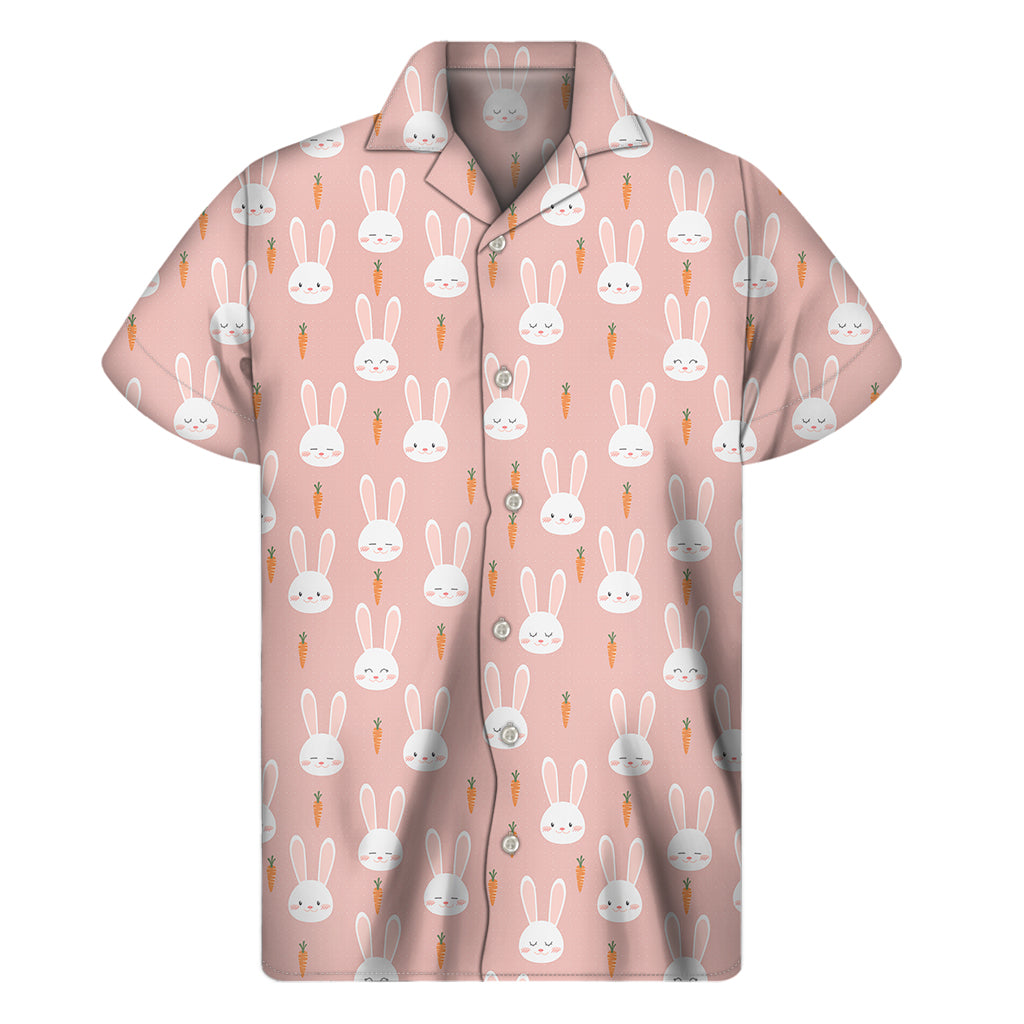 Rabbit And Carrot Pattern Print Men’S Short Sleeve Shirt