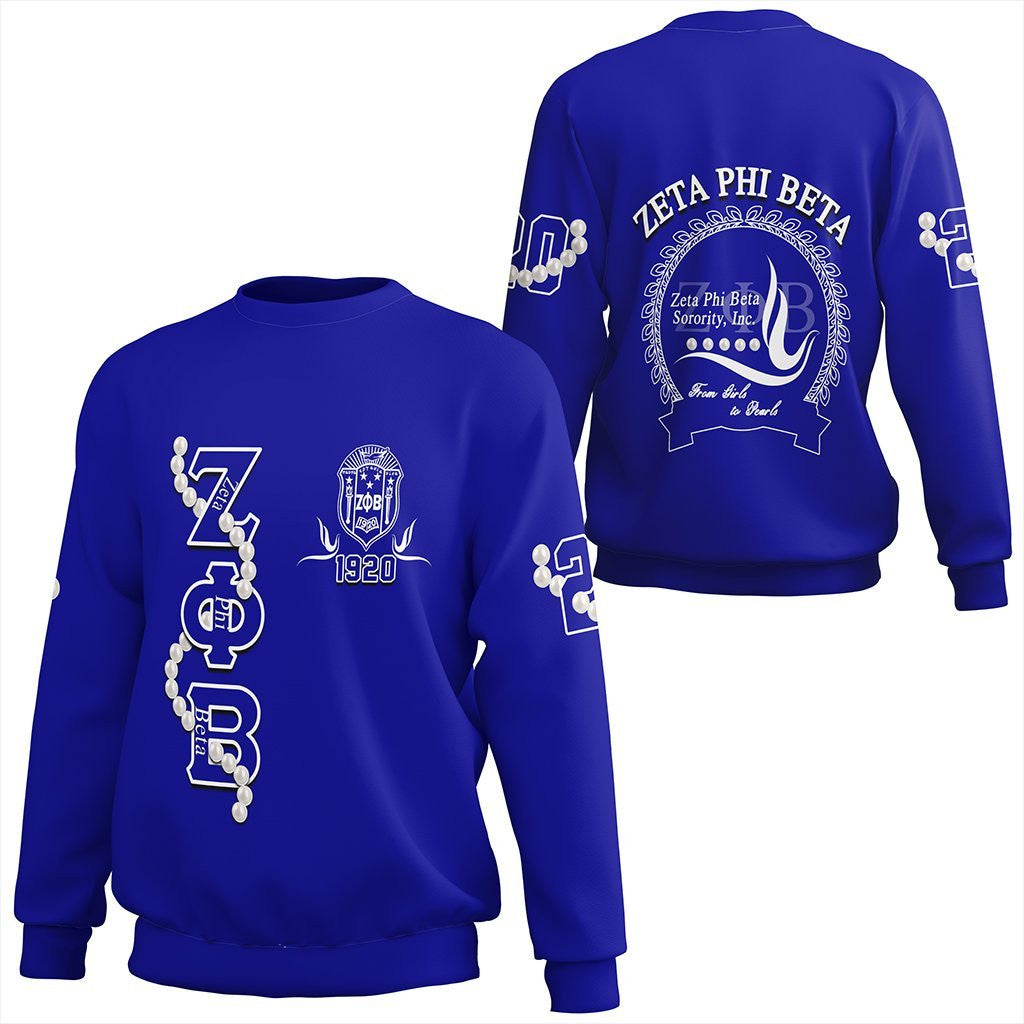 Sorority Sweatshirt – Zeta Phi Beta Pearl Blue Sweatshirt