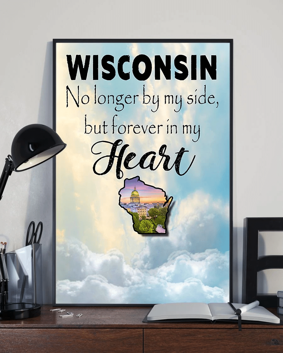 Wisconsin Forever In My Heart Poster Canvas – Vintage Home Decor Wall Art Evg81137