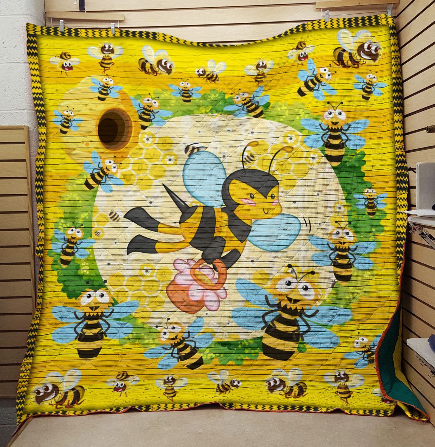 Family Bee Flower 3D Quilt Blanket HGM13