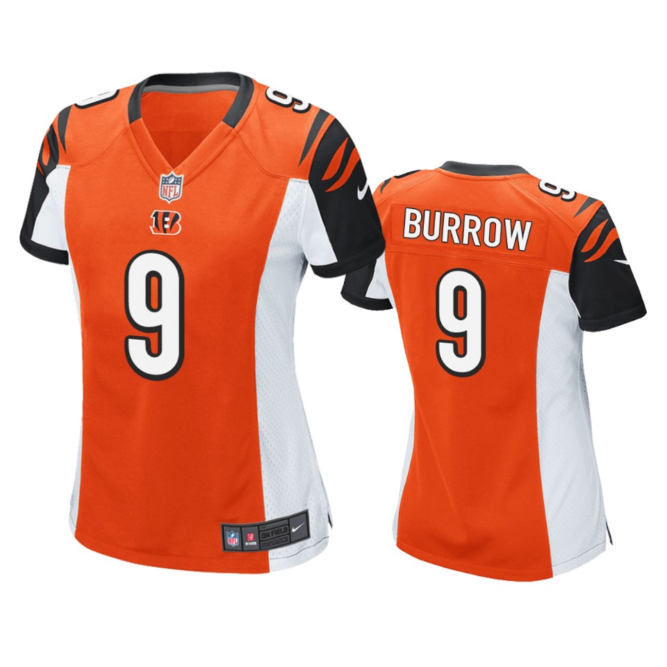 Cincinnati Bengals Joe Burrow Orange 2020 NFL Draft Game Jersey