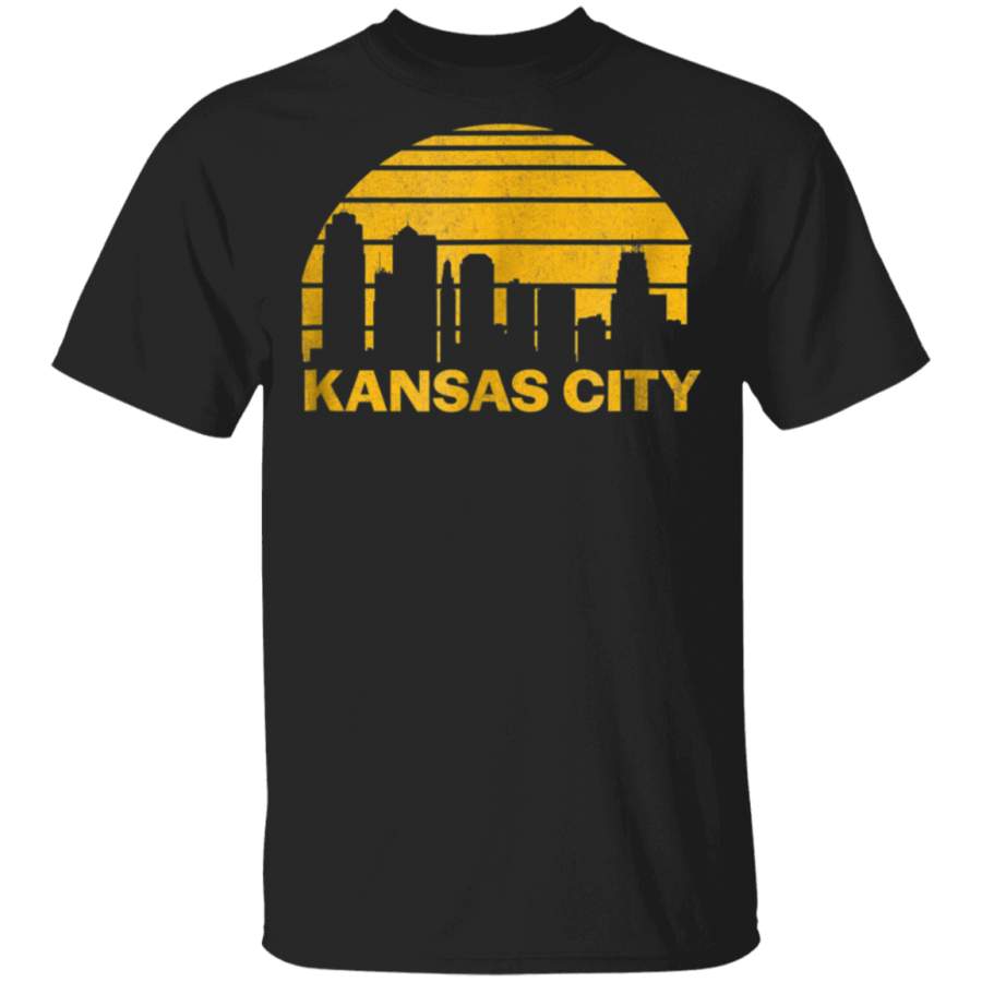 Vintage Kansas City Cityscape Retro Graphic TShirt Kansas City Football T-Shirt