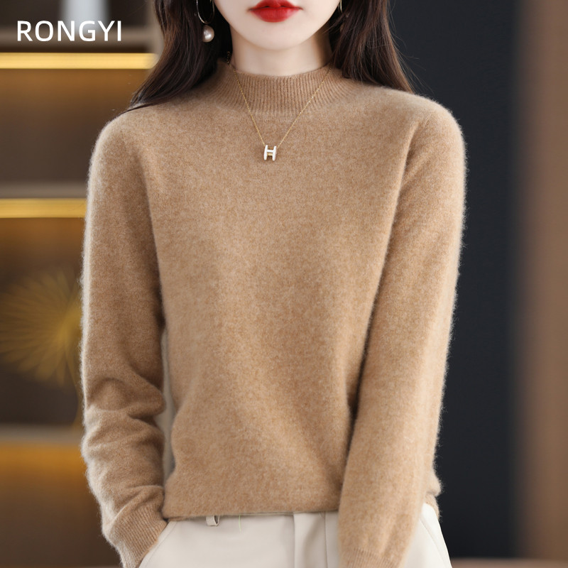 100% Wool Autumn Winter Women’s Cashmere Sweater Pullover Casual Fashion Pure Color High Quality Warmth First Line Ready-To-Wear alx