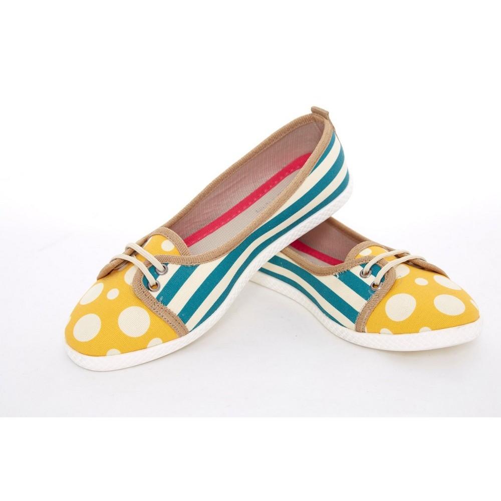 Striped And Dots Slip On Sneakers Shoes Lcs3006