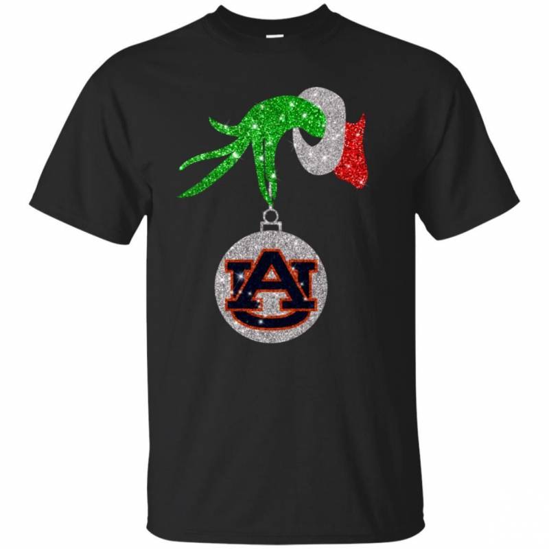 Auburn Tigers Glitter Grinch Monogram Ornament Christmas Gift Classic T-shirt